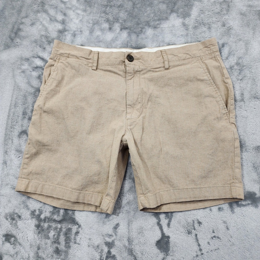 Goodthreads‎ Shorts Mens 32W Tan Khaki Oxford Chino Flat Front Casual Stretch